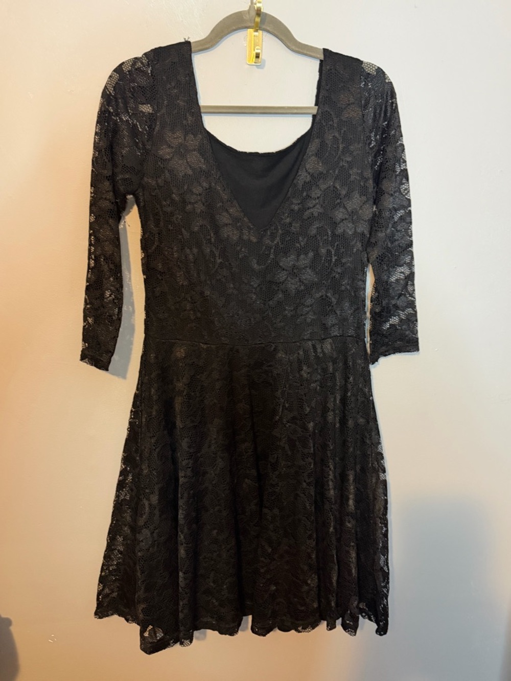Stetson Black Lace Long-Sleeve Fit & Flare Dress - Picture 2 of 4